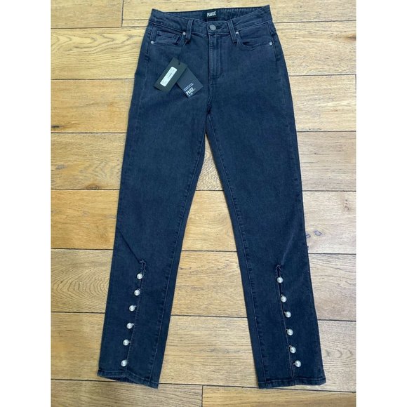 PAIGE Julia High Straight Mother of Pearl Jeans 25 - Picture 6 of 9